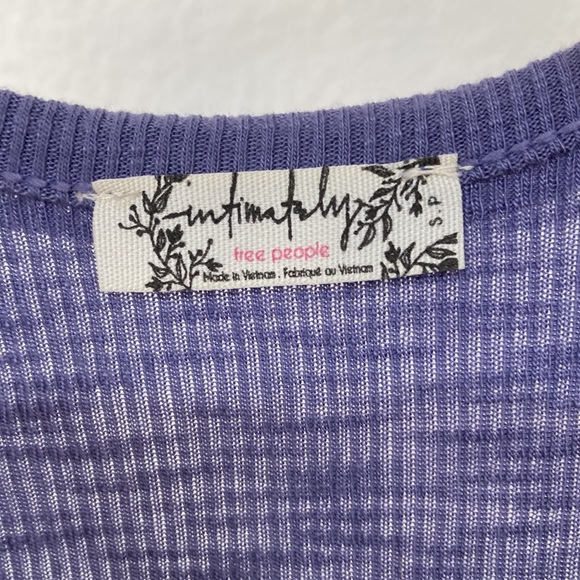 Free People Intimately Iris Purple Ribbed Racer Back Tank size small - Picture 6 of 6